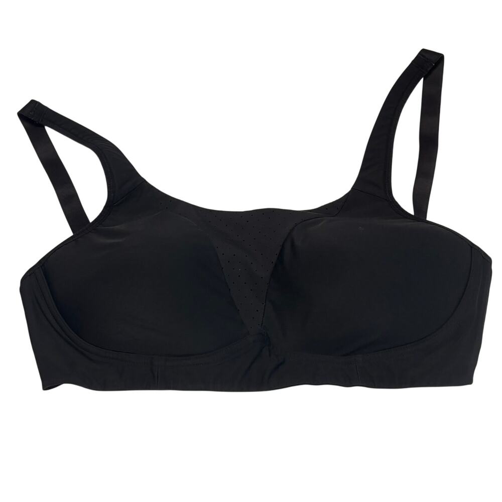 Lululemon Black Underwire Sports Bra Perforated Mesh High Support